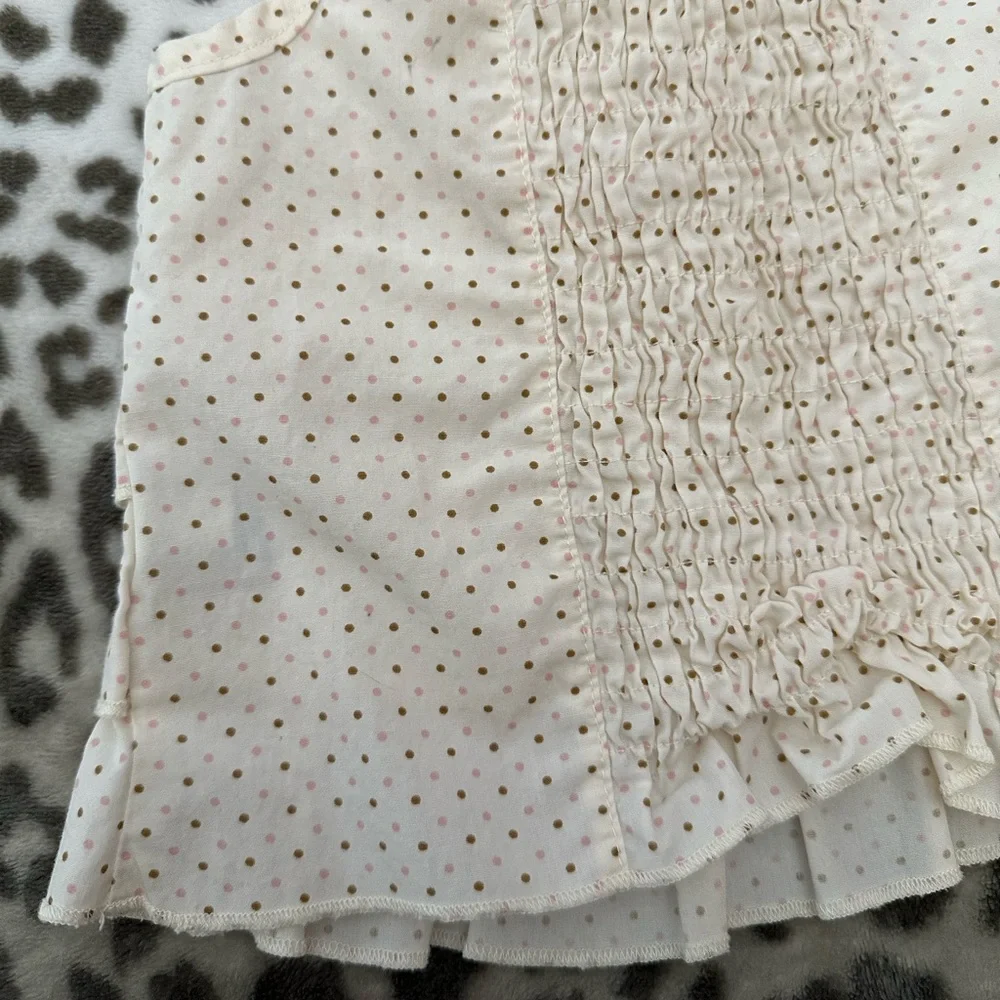 2006 Old Navy Polka Dot Ruffle Cami Tank Top in Cream Size 6-12 months